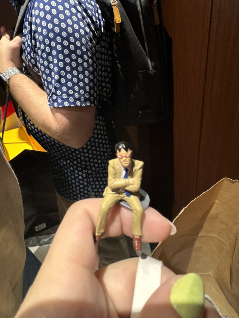 christina found this tiny businessman figure at don quijote in osaka - these gachapon toys are EVERYWHERE here