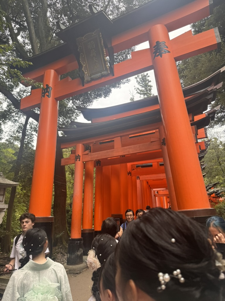 daniel and christina got caught in the crowd at the ICONIC torii gates - worth the wait though