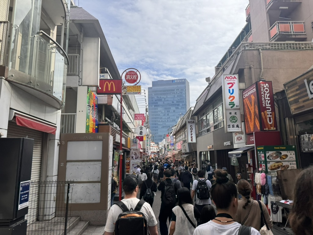 sunday morning crowds filling up takeshita street in harajuku - christina caught this shot of the INTENSE shopping scene near our airbnb