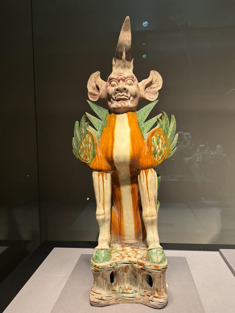 checking out this WILD tang dynasty tomb guardian at the tokyo national museum - these guys were meant to scare off evil spirits from graves