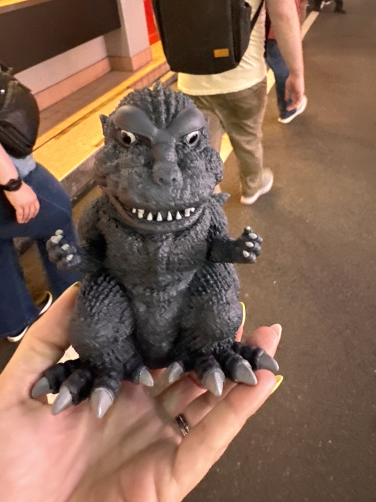 found this little GODZILLA figure at a shop in tokyo - way cuter than the one destroying the city in all those movies