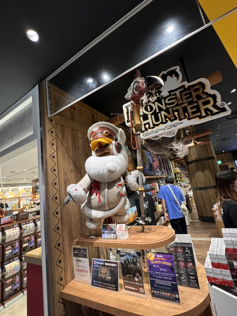 stumbled into this MONSTER HUNTER shop near dotonbori - daniel's inner gamer nerd was FREAKING OUT at all the merch