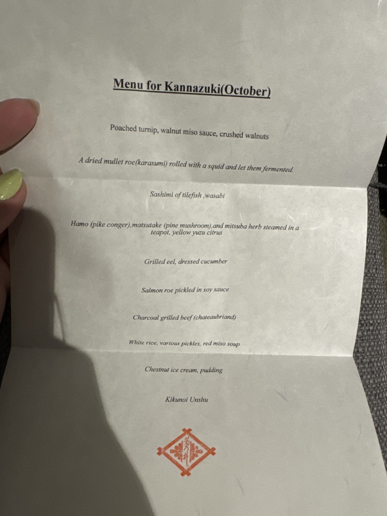 fancy tasting menu from kannazuki, where christina got to try her first karasumi (and actually liked it)