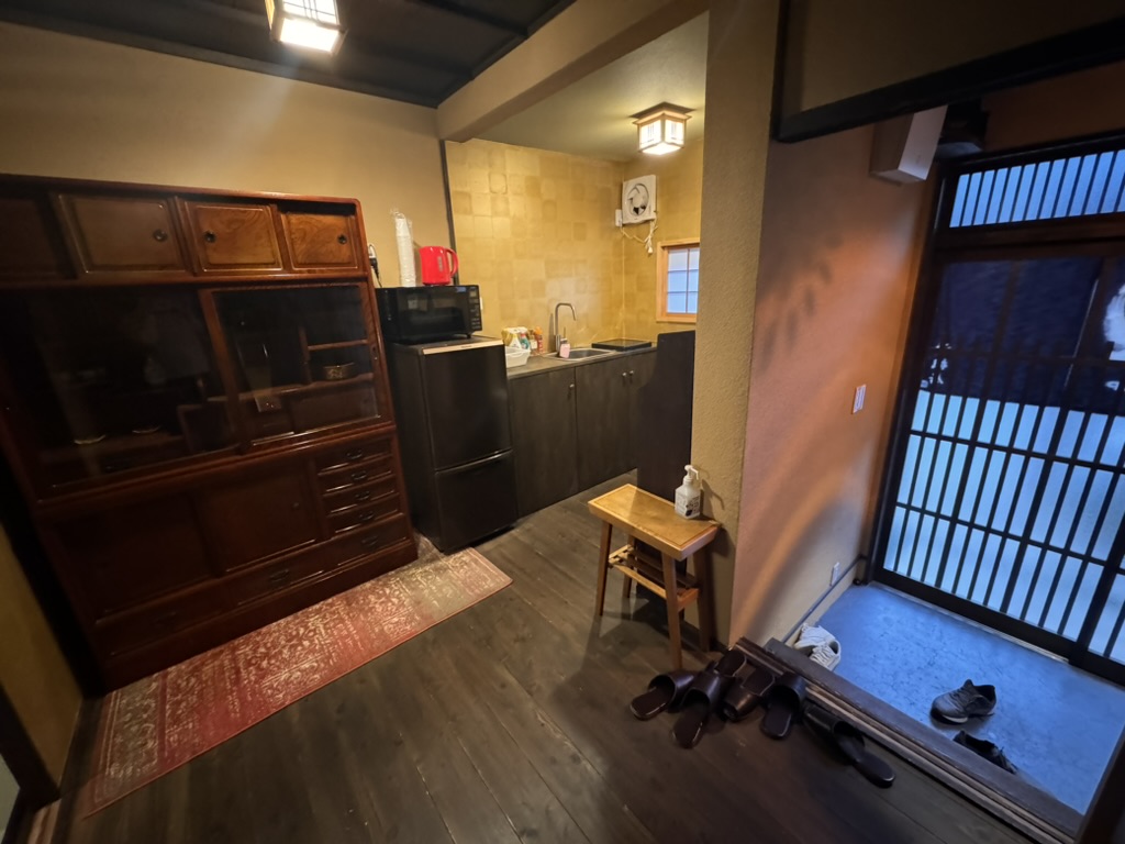 early morning peek at our traditional osaka house's genkan - loving how the shoji screens filter the light