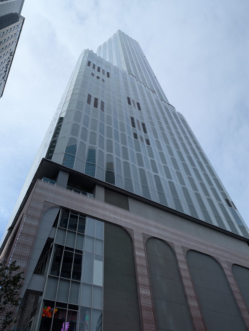 early morning architecture hunting in shinjuku - this MASSIVE tower is part of the new tokyu kabukicho complex that opened in 2023