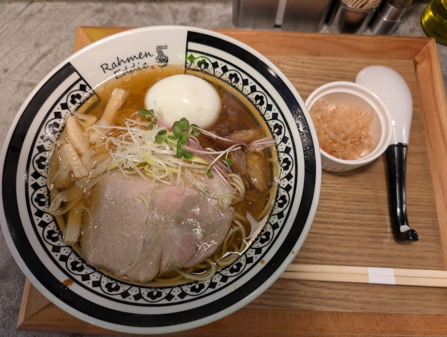 chuck's first bowl of LEGIT tokyo ramen at rahmen classic in shinjuku. that soft-boiled egg was pure PERFECTION.