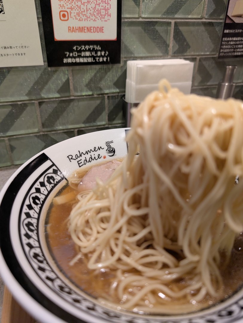 chuck's shot of the LEGENDARY rahmen eddie bowl in shinjuku - these noodles were so good we came back twice during our tokyo stay