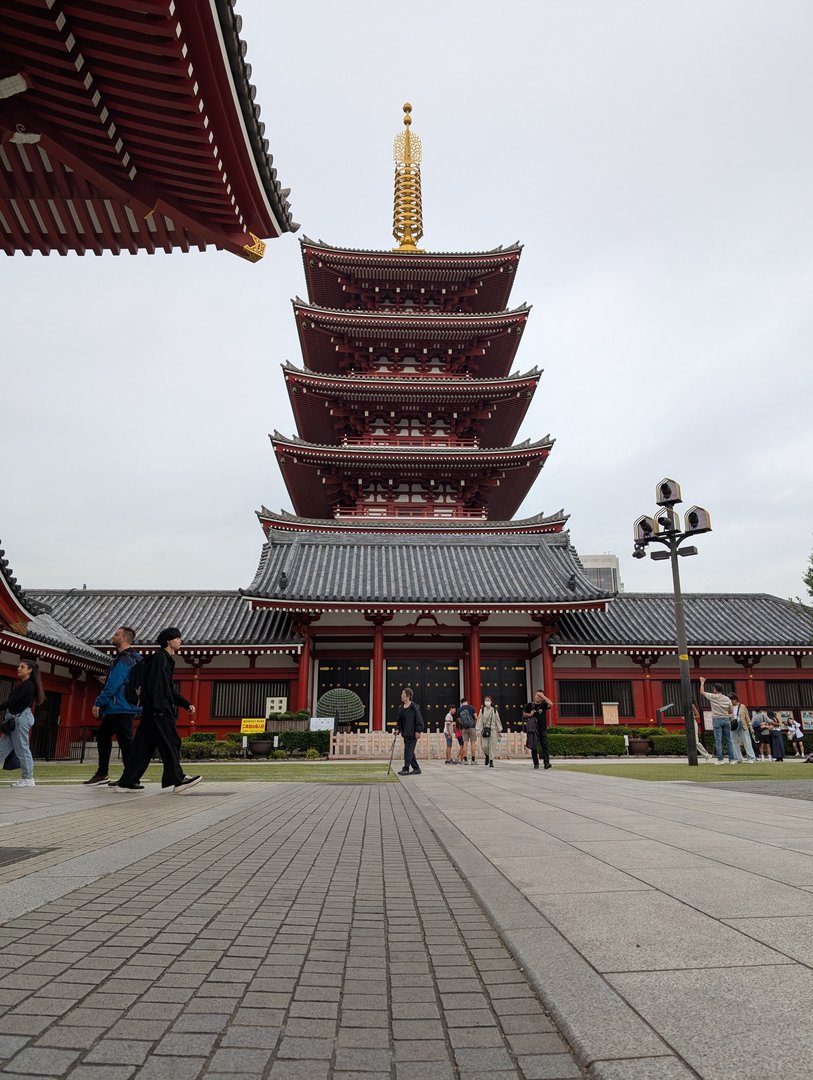 early morning at the ICONIC five-story pagoda of sensoji temple. chuck managed to get this shot before the usual crowds showed up.