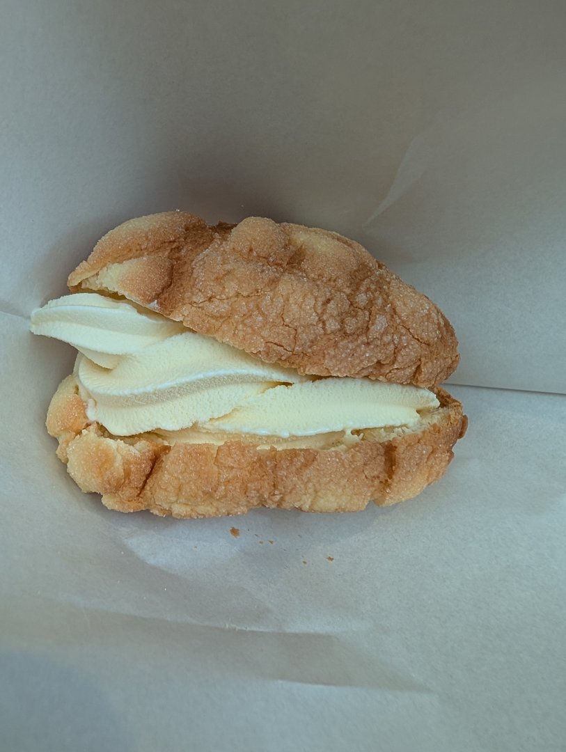 chuck grabbed this EPIC cream puff near sensoji temple in asakusa - way better than anything we've had back home