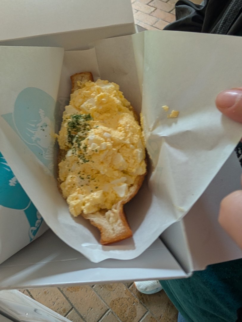 quick lunch break in ginza - chuck grabbed this AMAZING tamago sando from a convenience store near the station