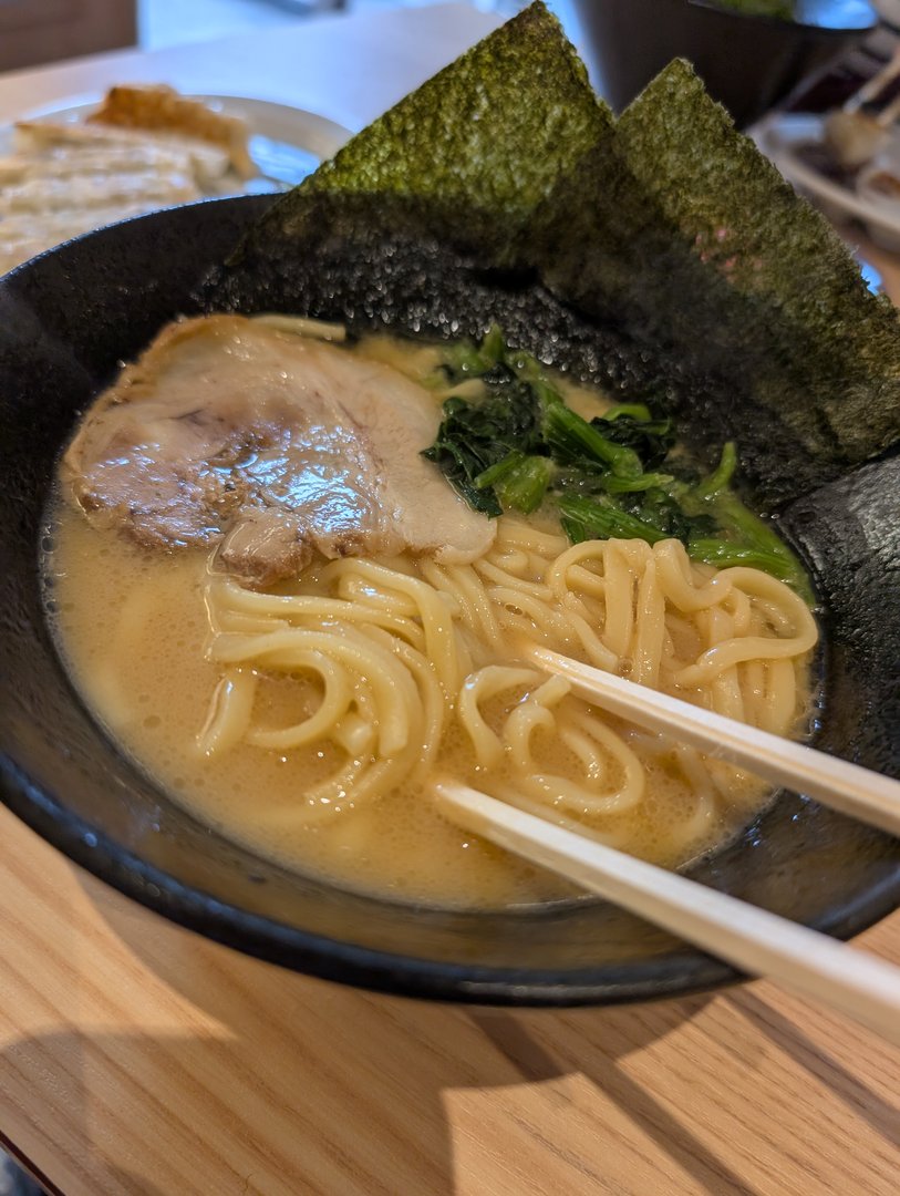 chuck's first bowl of REAL tonkotsu ramen in osaka - way better than anything we've had back home