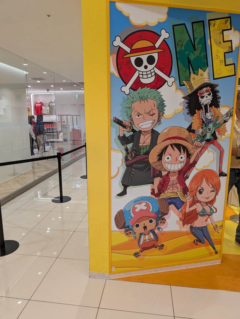 chuck spotted this ONE PIECE store display while exploring the massive umeda station shopping complex. looks like we found where daniel needs to stock up on manga merch.