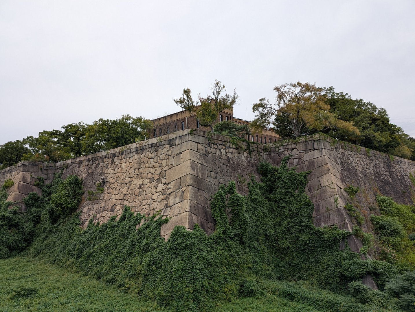 chuck caught this epic angle of osaka castle's massive stone walls early in the morning before the crowds showed up