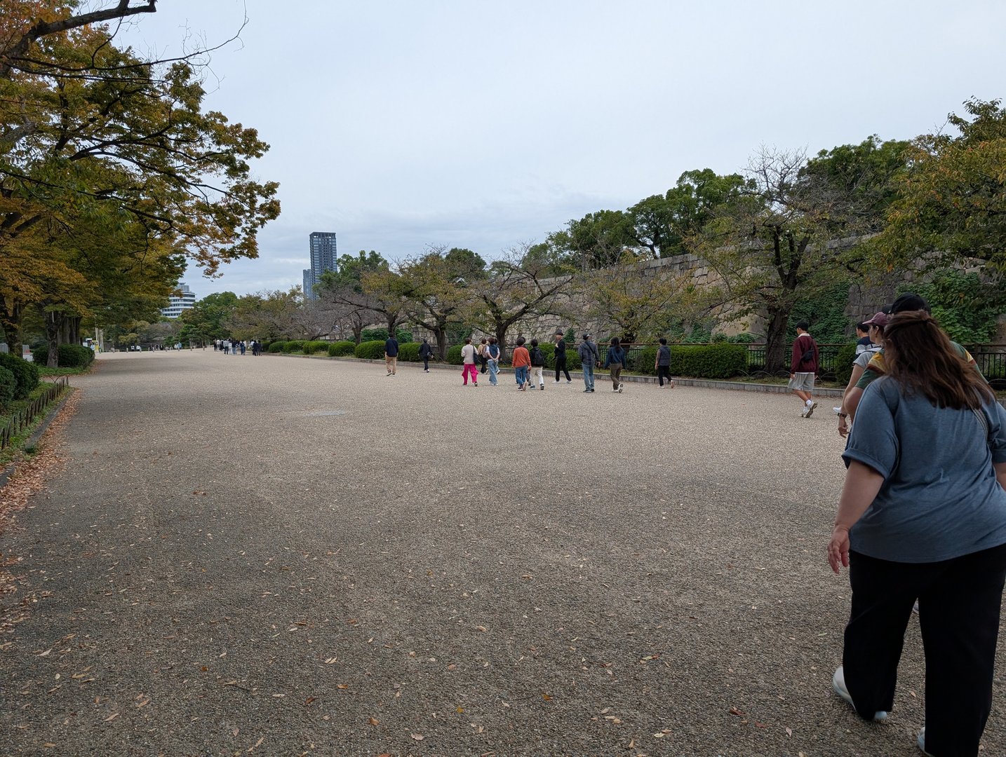 morning walk along the outer walls of osaka castle with ashley - those stone walls are MASSIVE up close