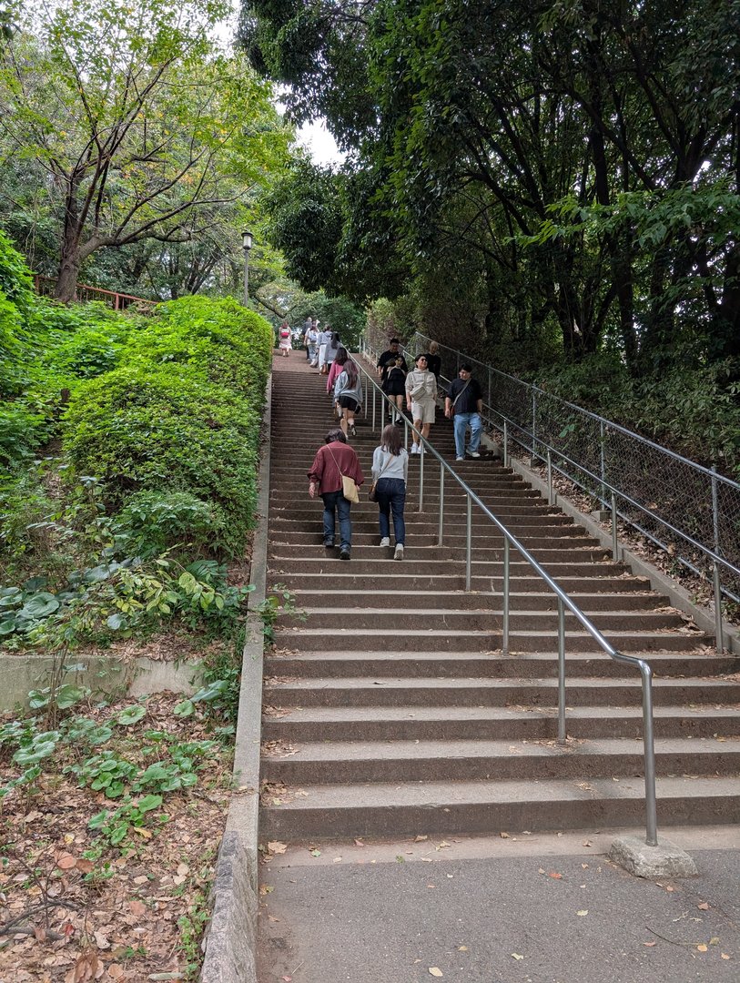 the ENDLESS stairs leading up to osaka castle - chuck got his steps in today while ashley took the elevator (smart move)