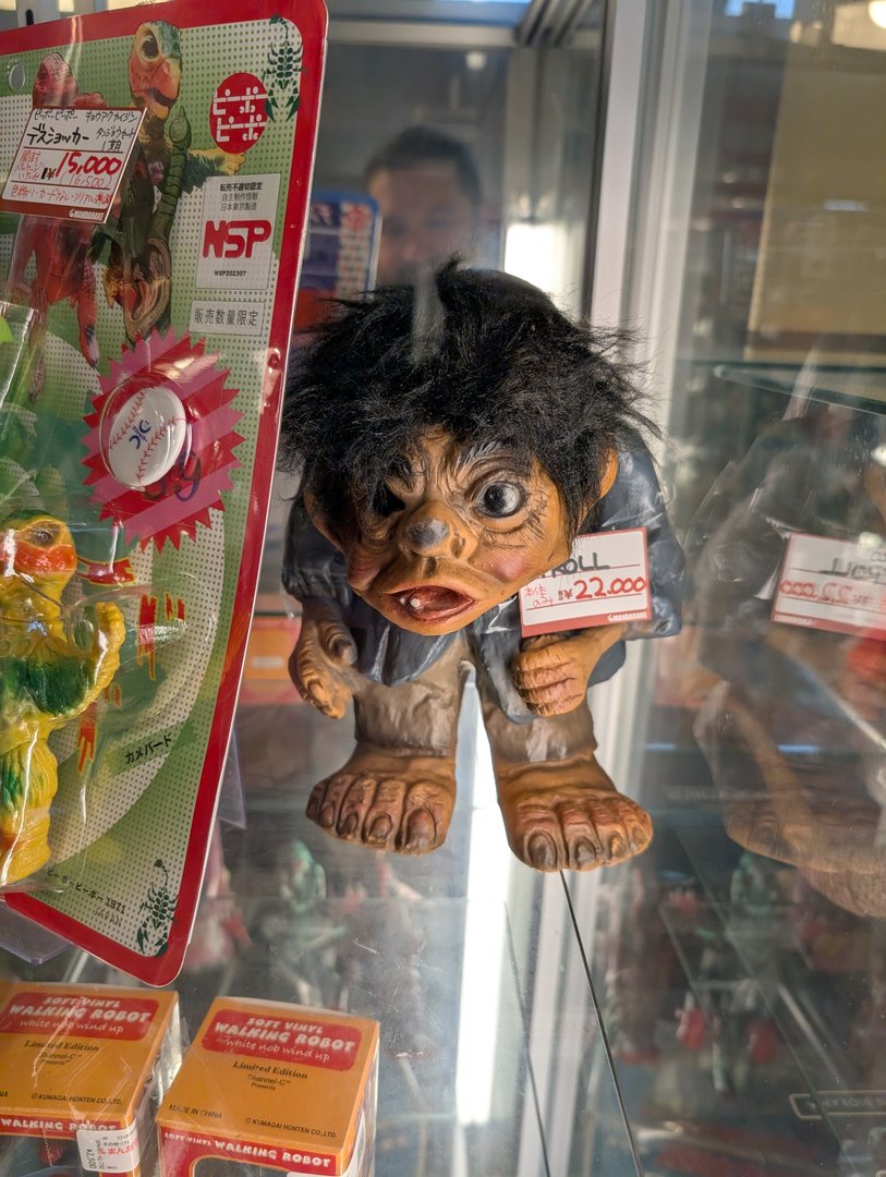 chuck found this WILD troll doll in a display case at one of akihabara's many vintage toy shops - 22,000 yen seems steep for nightmare fuel