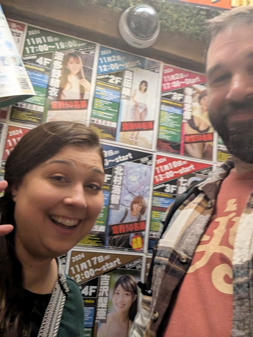 ashley and chuck stumbled into what looks like an idol meet-and-greet schedule wall in chiyoda. PEAK japan right here.