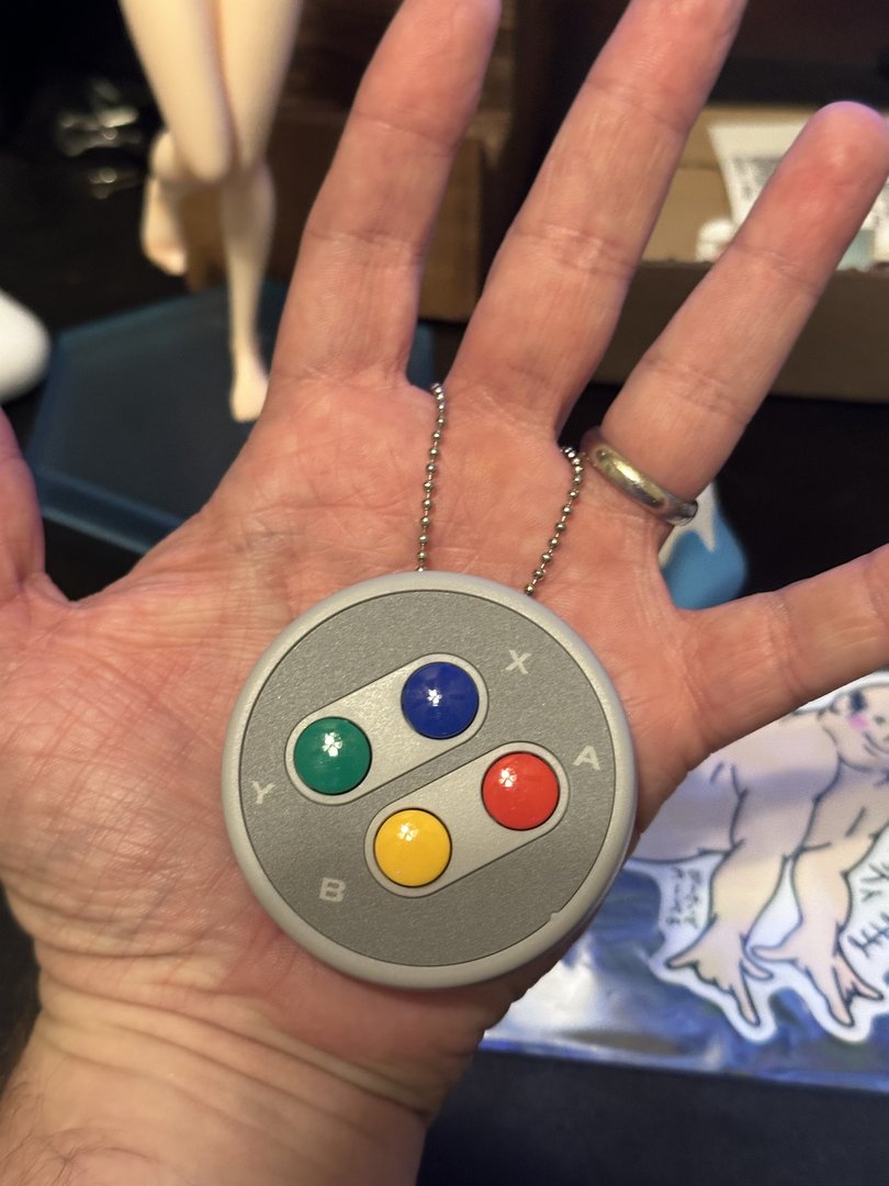 dan scored this SNES controller keychain at super potato in akihabara - perfect souvenir for a retro gaming nerd