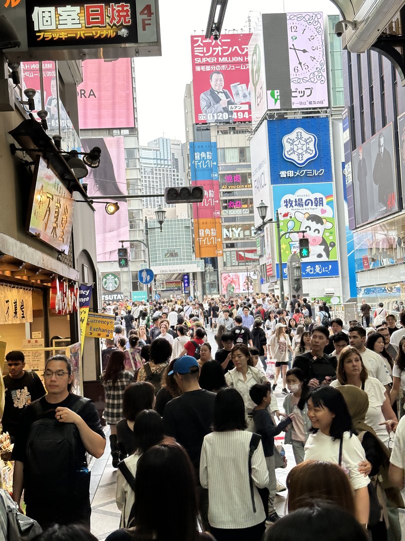 typical friday afternoon in dotonbori - the CROWDS are no joke here in osaka's famous entertainment district