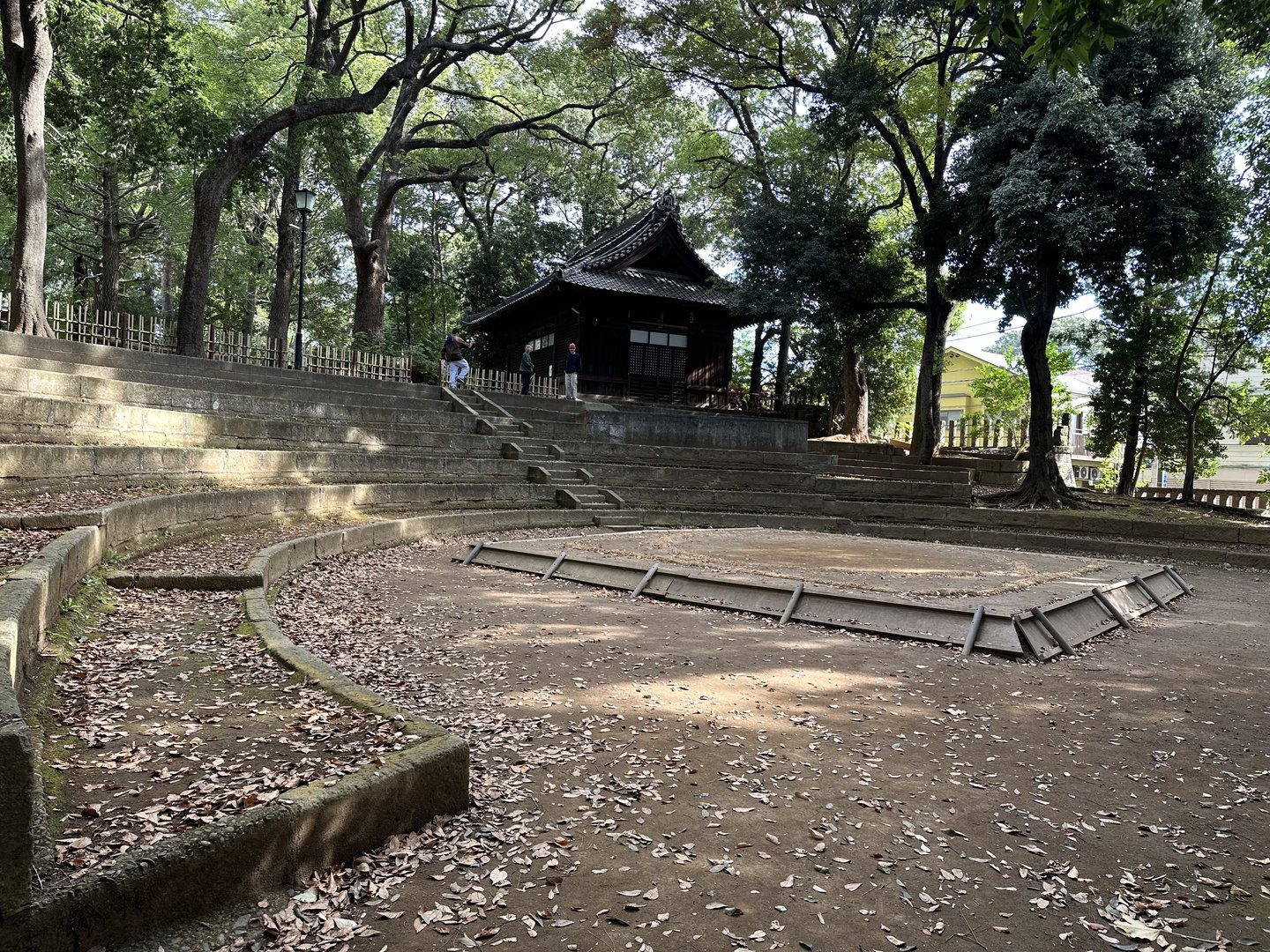 stumbled on this hidden gem near gotokuji temple - an old outdoor theater space that looks straight out of a kurosawa film