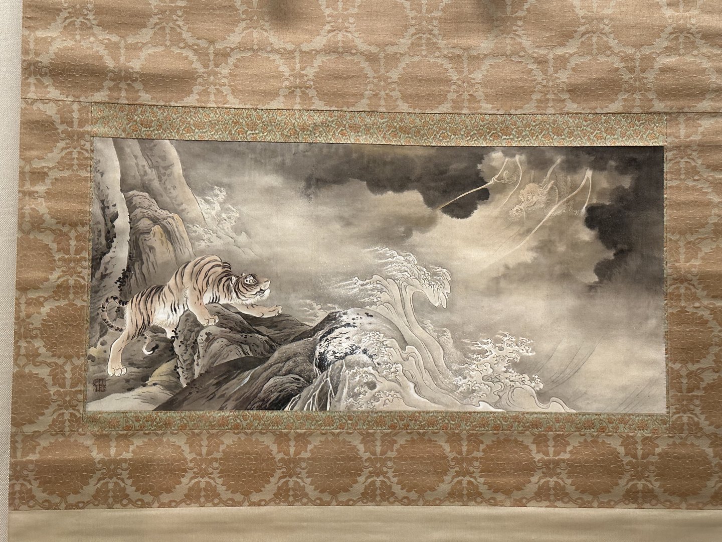 dan caught this STUNNING tiger scroll at the tokyo national museum - the way they painted those waves is just unreal