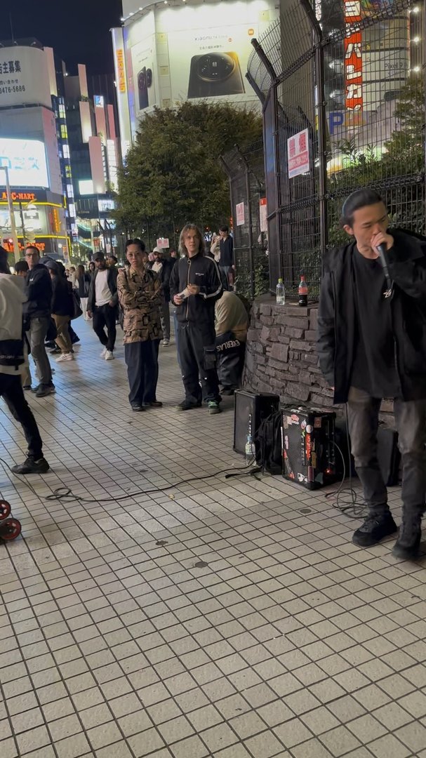 stumbled across some street performers in shibuya tonight - tokyo's nightlife is WILD even on a weekday