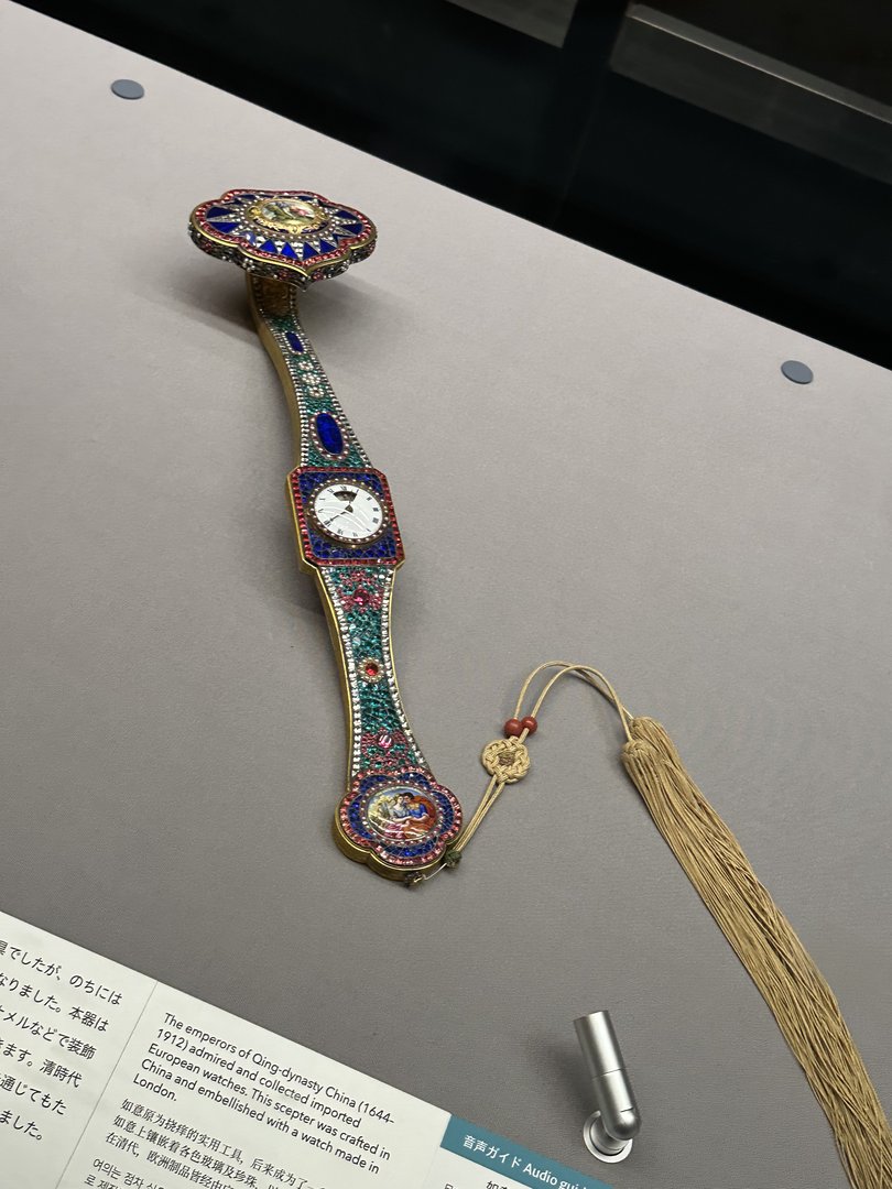 checking out this WILD ornate watch from the qing dynasty at the tokyo national museum. dan's history nerd side is showing.